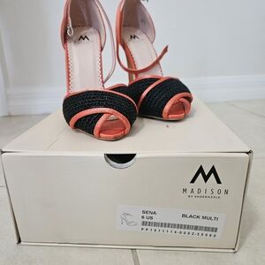 Women's Black and Red Heels